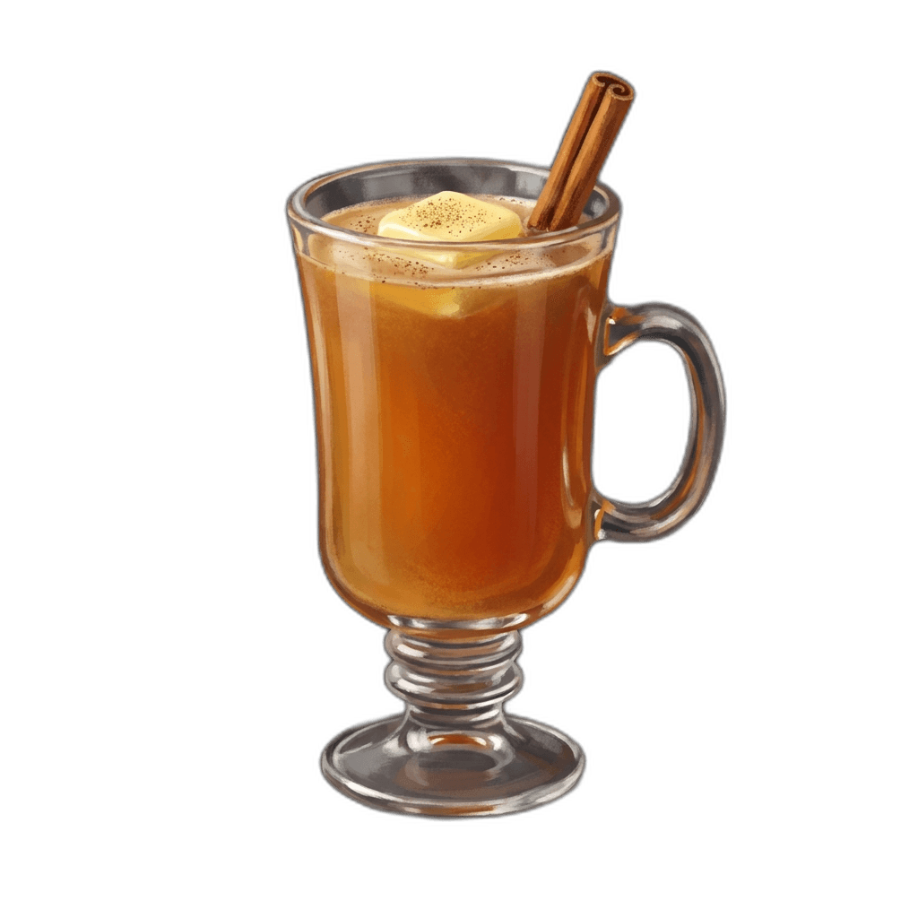Hot Buttered Rum im Irish-Coffee-Glas